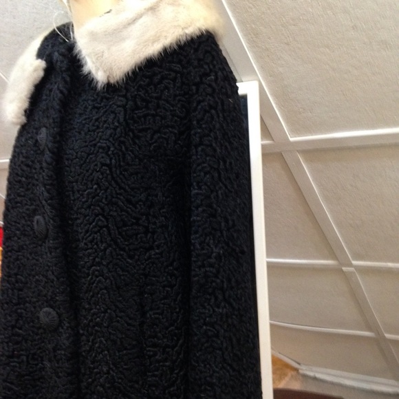 Vintage Mira Curl Black Persian Lamb Dress Coat(L) - Picture 2 of 12